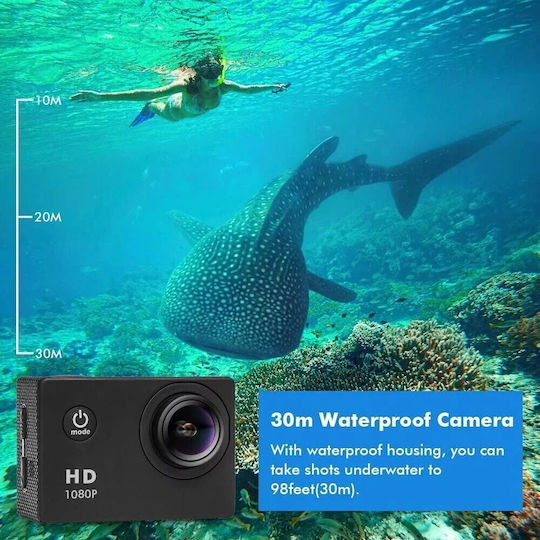 SDV4 Action Camera Full HD (1080p) Υποβρύχια (με Θήκη) με Οθόνη 1.5" Μαύρη
