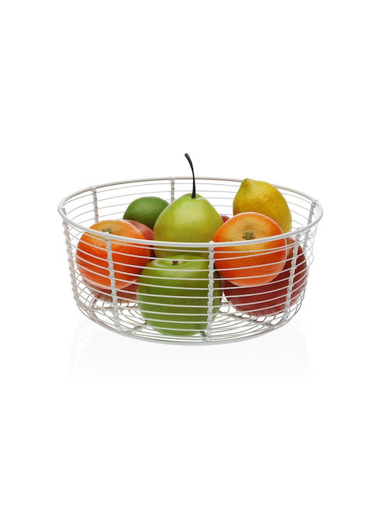 Versa Fruit Bowl Metallic White 26x11x26cm