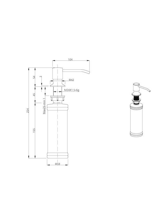 Steiner Spender aus Edelstahl Gray 320ml