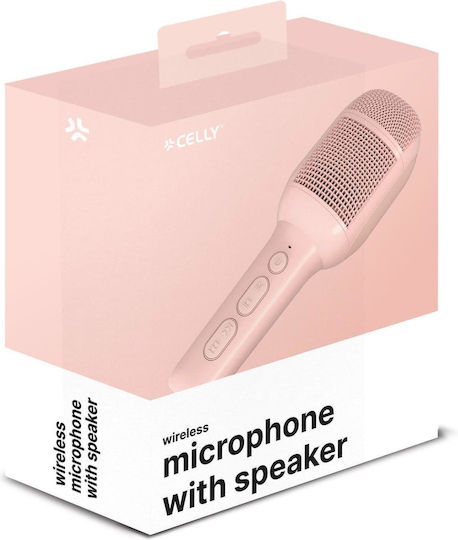 Celly Μικρόφωνο Karaoke Ασύρματο KIDSFESTIVAL2PK Ροζ