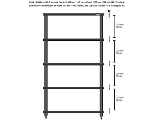 Solidsteel S2-5 Rack 5 Επιπέδων Μαύρο 58.4x107x43cm