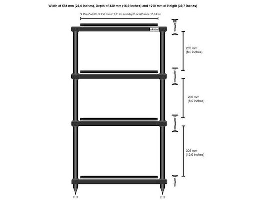 Solidsteel S5-4 Rack 4 Επιπέδων Λευκό 58.4x101x43cm