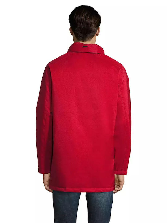 Sol's Robyn Men's Winter Parka Jacket Windproof Red