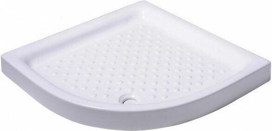 Karag Porcelain 5 Ημικυκλική Πορσελάνινη Ντουζιέρα 80x80cm Λευκή