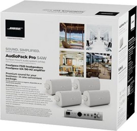 Bose Audiopack Pro S4 Τελικός Ενισχυτής Εγκαταστάσεων 20W/100V σε Λευκό Χρώμα S4W