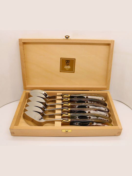 Claude Dozorme Laguiole Löffelset Abendessen Edelstahl Braun 6Stück