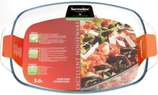 Click Glass Rectangular Heat-Resistant Cookware 3600ml