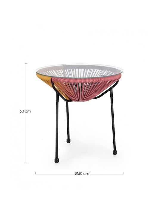 Round Side Table Parker Glass Multicolour M50xL50xH50cm