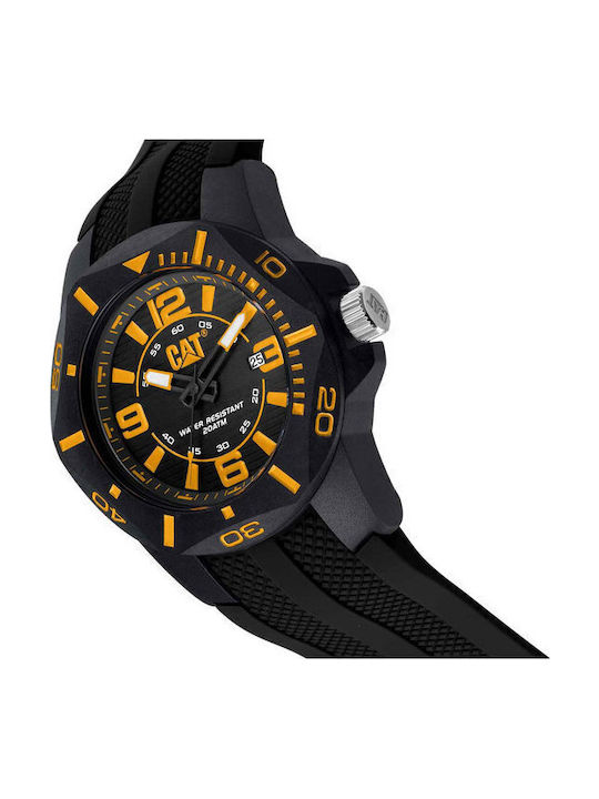 CAT Men's Watch Battery with Black Rubber Strap