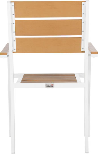 Outdoor Armchair Aluminum Saga White 55x55x86cm