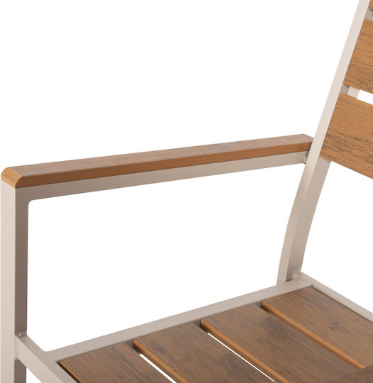 Outdoor-Sessel Aluminium Saga Champagne 44.5x29x86εκ.