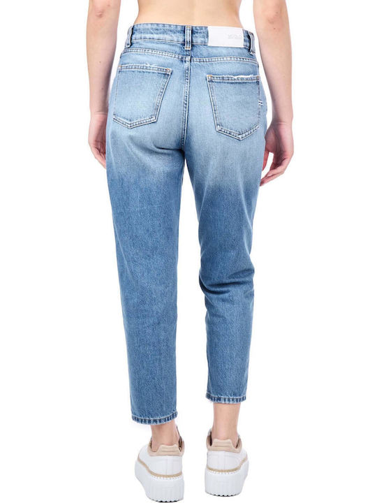 Vicolo High Waist Women's Jean Trousers with Rips in Balloon Line