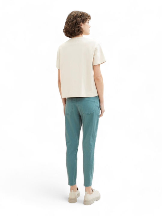 Tom Tailor Women's Cotton Trousers in Slim Fit Green