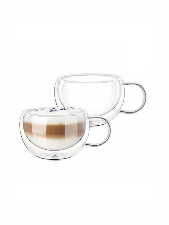 Altom Set Tassen Cappuccino Glas Braun 300ml 2Stück