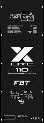 FBT Xlite110 XLITE110 Passive Speaker PA with Woofer 10" 38x37x62cm.