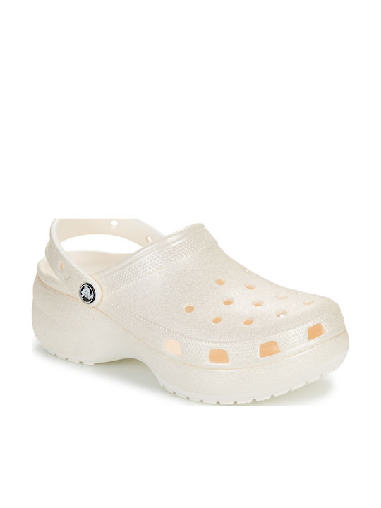 Crocs Classic Platform Glitter Дамски Клоги Бежов