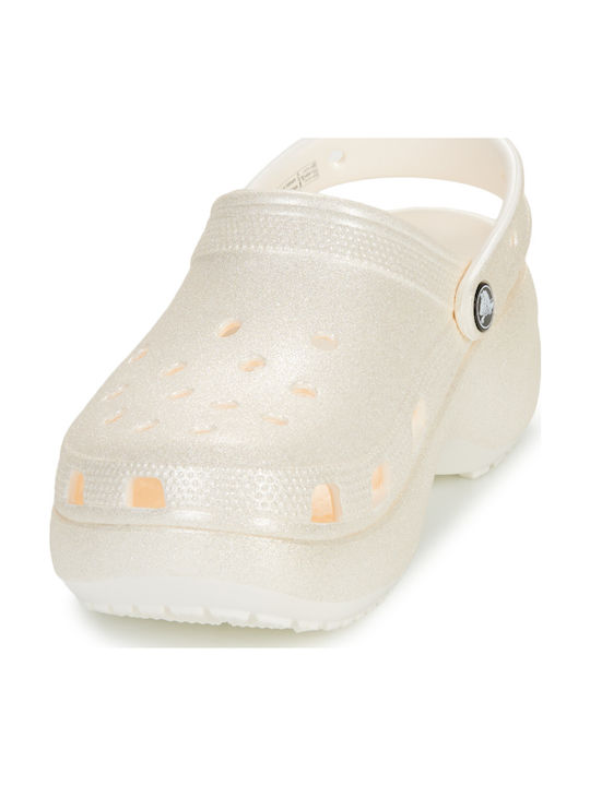 Crocs Classic Platform Glitter Дамски Клоги Бежов