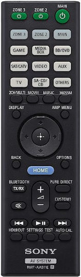 Sony TA-AN1000 Amplificator Home Cinema 4K/8K 7.2 Canale cu HDR și Dolby Atmos Negru