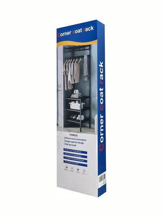 Home Use Κρεμάστρα Δαπέδου από Μέταλλο Μαύρη 40cm
