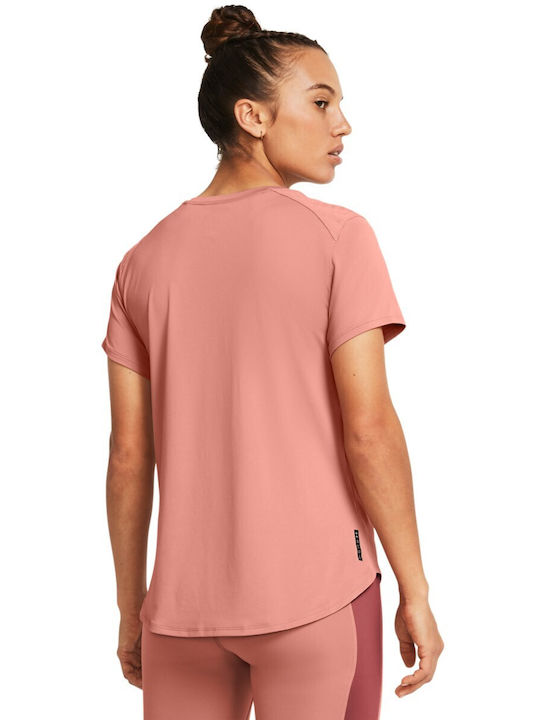 Under Armour Rush Vent Ss T-Shirt Pink 1383638-696