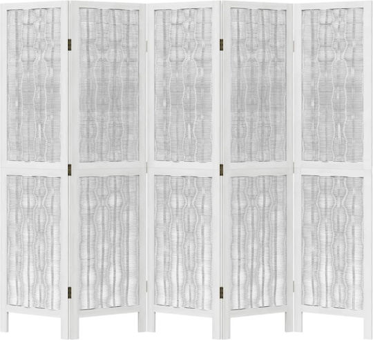 vidaXL Decorative Room Divider Wooden with 5 Panels 175x160cm