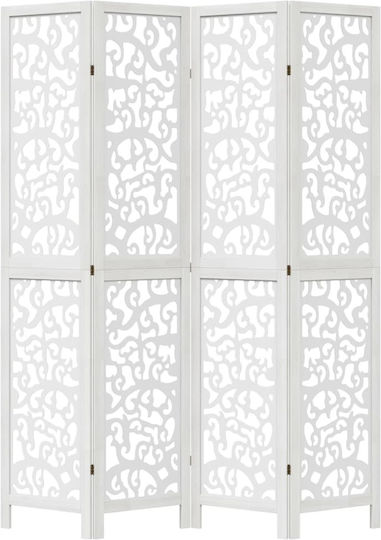 vidaXL Decorative Room Divider Wooden with 4 Panels 140x200cm