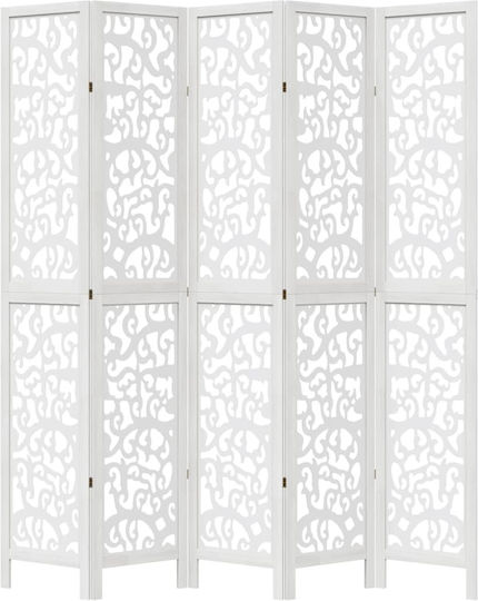 vidaXL Dekorativer Raumteiler Hölzernes mit 5 Paneelen 175x220cm