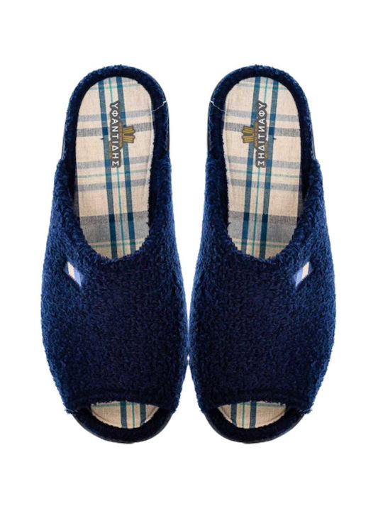 Yfantidis Men's Terry Slippers Blue