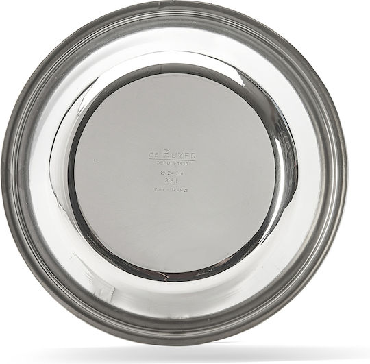 De Buyer Μπωλ Σερβιρίσματος Στρογγυλό Inox Ασημί με Διάμετρο 24εκ.