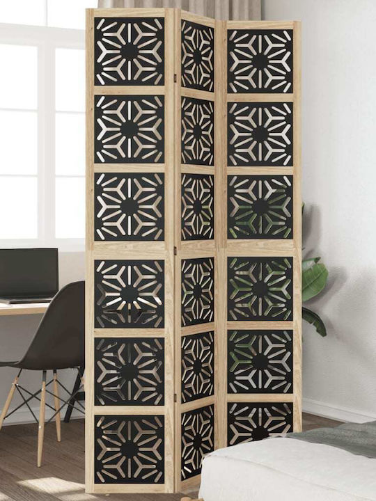 vidaXL Decorativ Paravan Lemn cu 3 Panouri 105x220cm