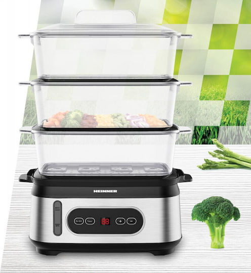 Heinner Food Steamer with 3 Steaming Decks 9lt