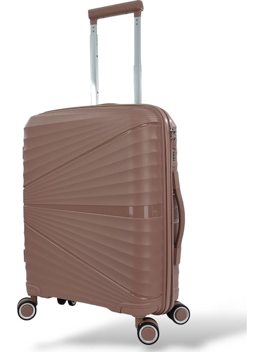 Playbags Куфар за пътуване Кабинен Твърд Розов с 4 Колела Височина 55см