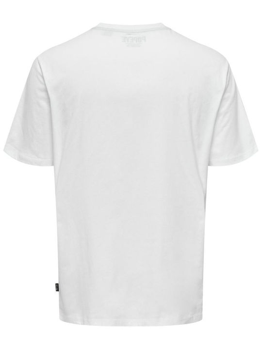 Only & Sons Popeye T-shirt White Cotton