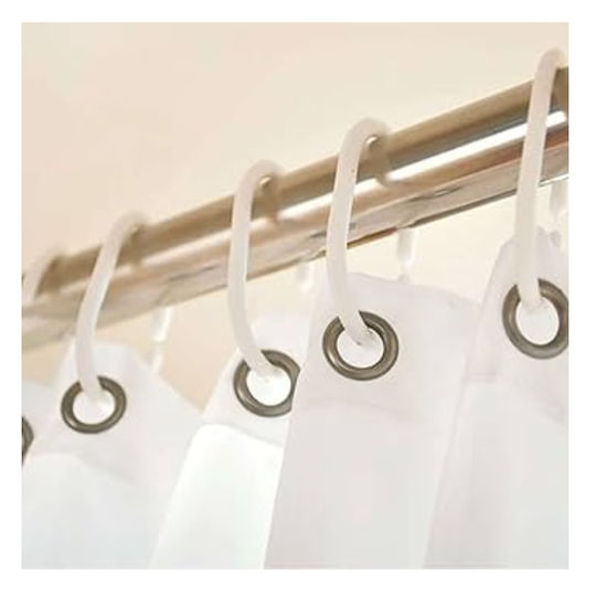 Plastic Bathroom Curtain Rings White 12pcs