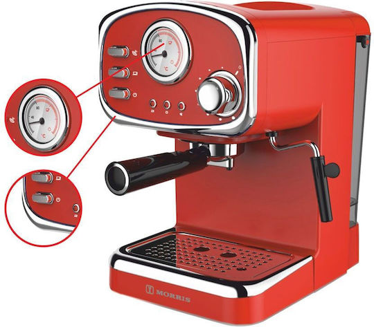 Morris Automatic Espresso Machine 20bar Red