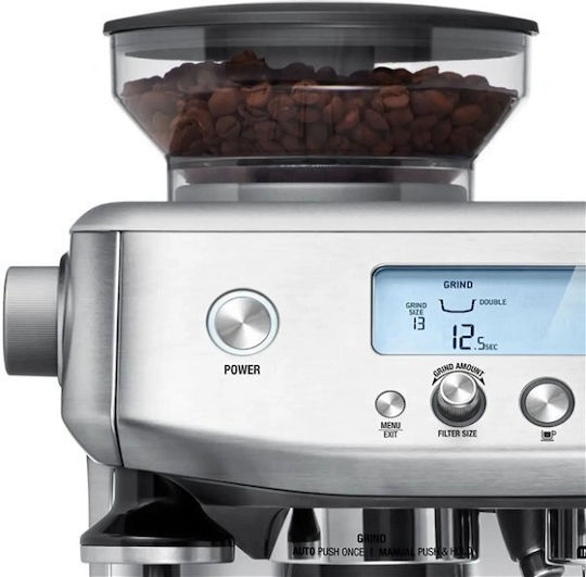 Sage The Barista Pro Αυτόματη Μηχανή Espresso 1650W Πίεσης 15bar με Μύλο Άλεσης Γκρι SES878BST4EEU1