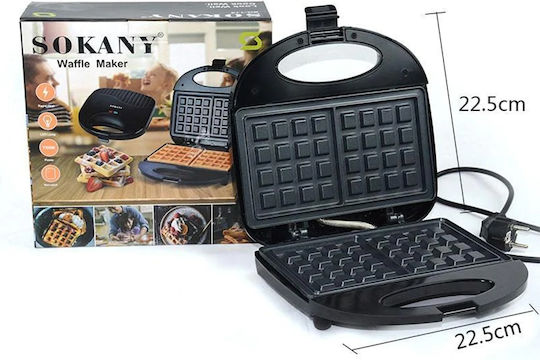 Sokany SK-113 Βαφλιέρα για Τετράγωνες Βάφλες 2 Θέσεων 750W