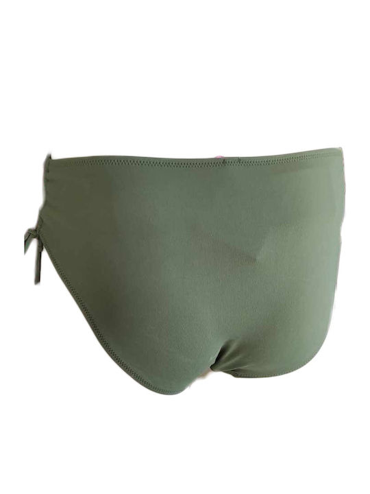 Bikini Inferioare Slip Talie Înaltă Kaki