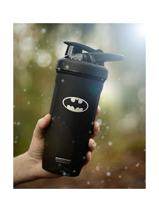 SmartShake Smart Reforced Steel Batman Stainless Steel Protein Shaker 900ml Black