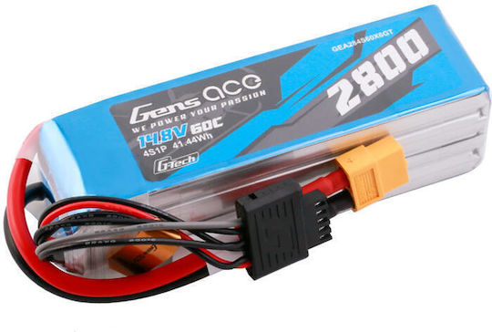 Gens Ace Soaring Li-Po Battery 14.8V 2800mAh 60C 4S XT60 for Drone 2 Pieces