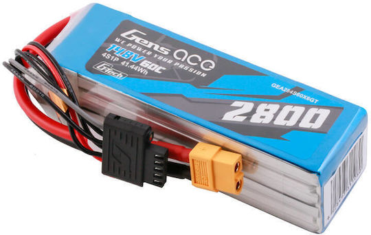 Gens Ace Soaring Li-Po Battery 14.8V 2800mAh 60C 4S XT60 for Drone 2 Pieces