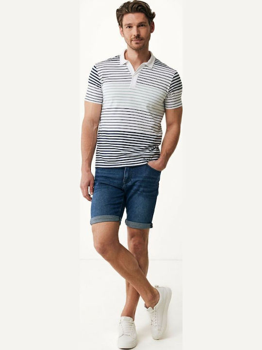 Mexx Fashion Ανδρικό Polo Κοντομάνικο Λευκό Ρίγες Mf007104441m