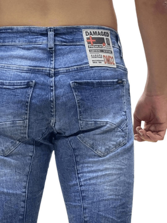 Ανδρικό Παντελόνι Τζιν Ελαστικό με Slim Εφαρμογή Blue