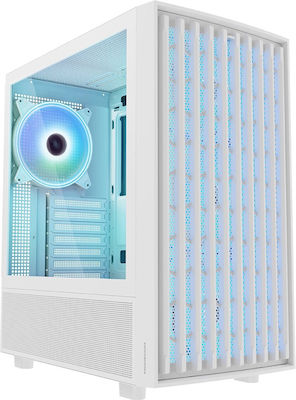 Modecom Breeze ARGB FLOW Midi Tower Computer Case with Window Panel White