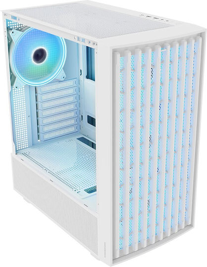 Modecom Breeze ARGB FLOW Gaming Midi Tower Κουτί Υπολογιστή με Πλαϊνό Παράθυρο Λευκό