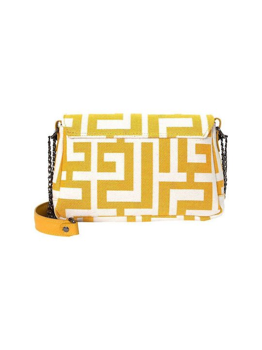 Midneto Rhea Women's Bag Shoulder Beige Yellow Labyrinth