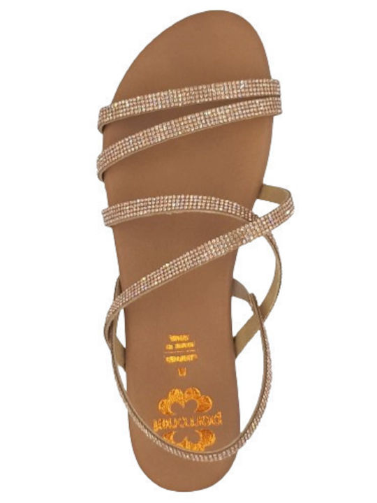 Leder Flache Sandalen für Damen Anatomisch in Rosa Farbe