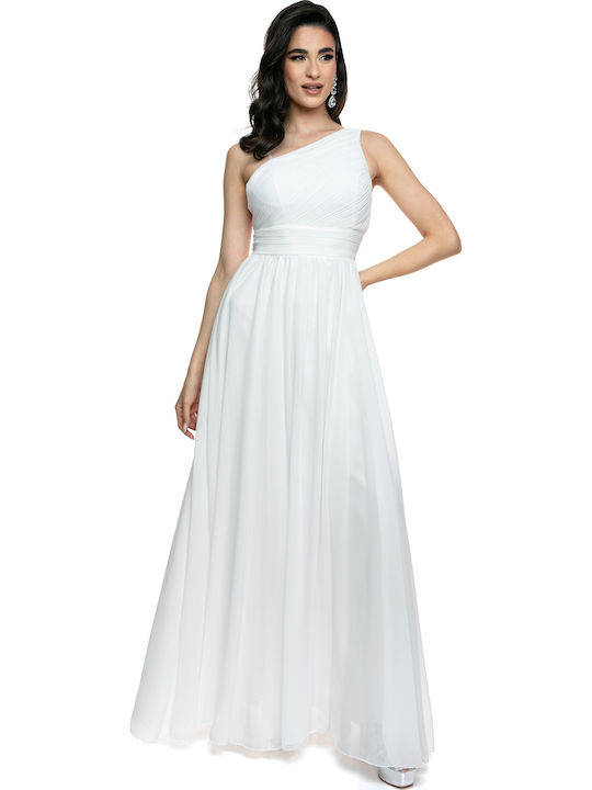 One Shoulder Dress Pleated Bust