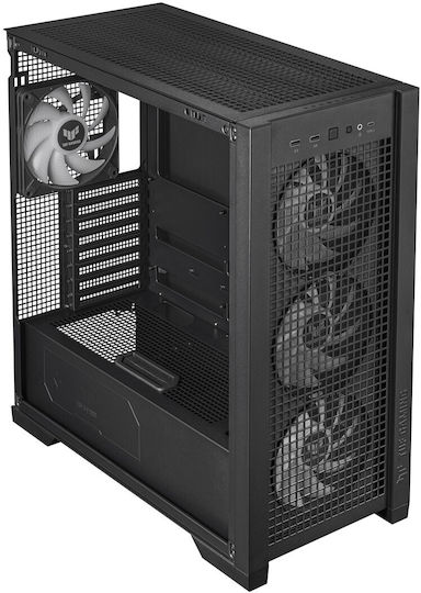 Asus TUF Gaming GT302 ARGB Midi-Turm Computergehäuse mit Seitenfenster Schwarz