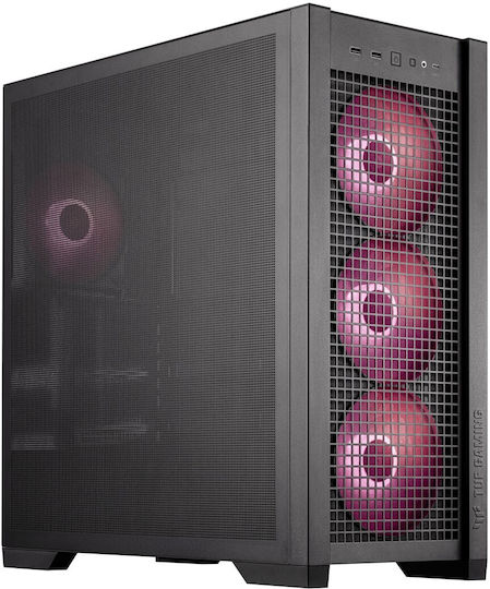Asus TUF Gaming GT302 ARGB Midi-Turm Computergehäuse mit Seitenfenster Schwarz